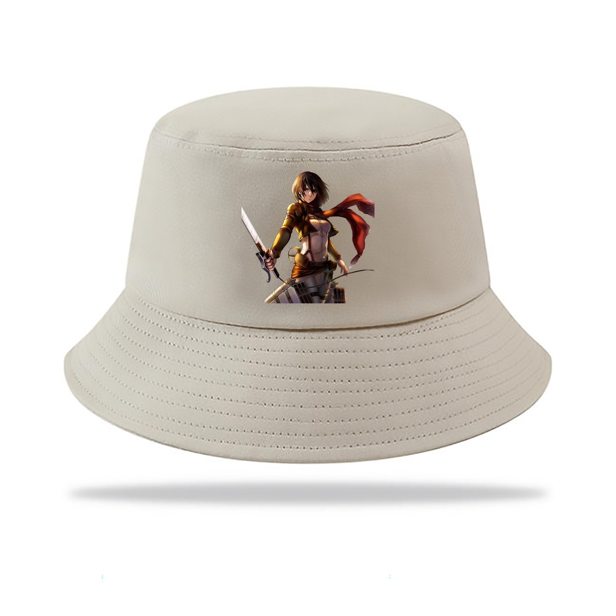 （画像用） 進撃の巨人 ミカサ·アッカーマン Attack on Titan Mikasa Ackerman アウトドア日除けバケットハット